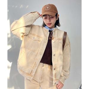 デニムジャケット gジャン ◯ノーカラーオーバーサイズデニムジャケット　セットアップ可能 「UNISEX ITEM」 レディース メンズ