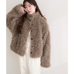 Meiru ステンカラーコート コート プードルファーステンカラーミドル