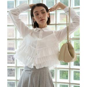 ブラウス シャツ 裾フリルシャツ レディース