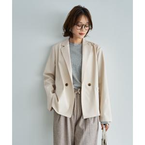 ジャケット テーラードジャケット ブラウス生地の背面タックしなやかジャケット レディース