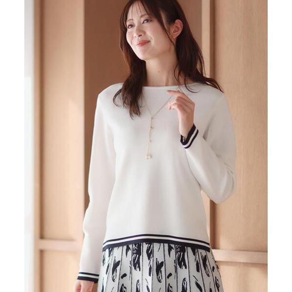 ニット セーター 「セットアップ可」ダブルジャカードニットプルオーバー レディース