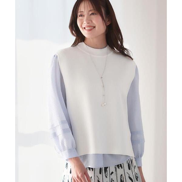 ニット セーター 「セットアップ可」ダブルジャカードニットベスト レディース