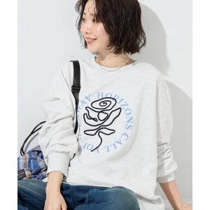 トレーナー スウェット 限定展開　バラ コード刺繍 × サークル ロゴ プリント スウェット レディース｜ZOZOTOWN Yahoo!店