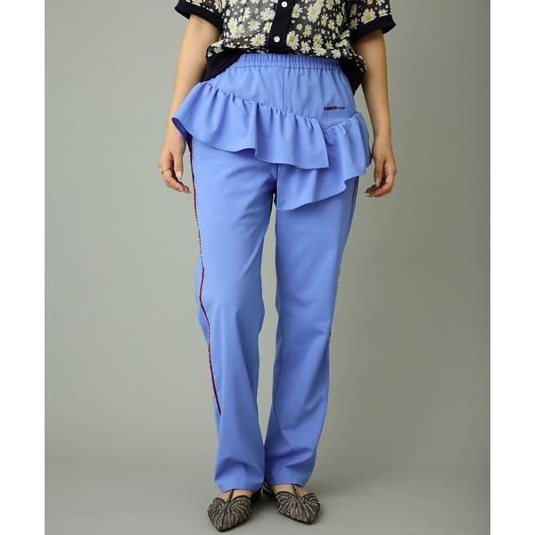 スラックス パンツ フリルリラックスパンツ レディース