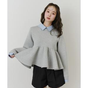 トレーナー スウェット ダンボールペプラムスウェット レディース