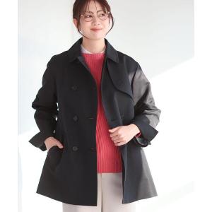 ステンカラーコート コート 「オン・オフ着回しやすい」ダブルブレストジャケット レディース