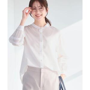 ブラウス シャツ 「ゆったり着られる」バンドカラーシャツブラウス レディース