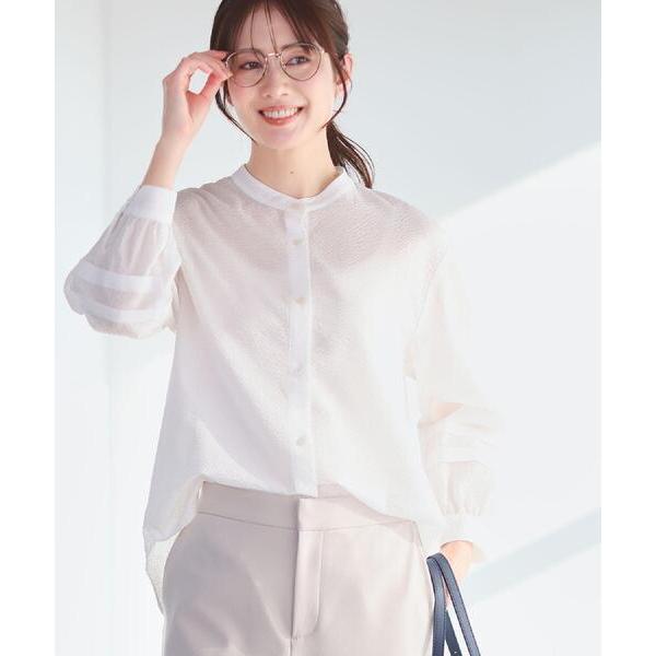 ブラウス シャツ 「ゆったり着られる」バンドカラーシャツブラウス レディース