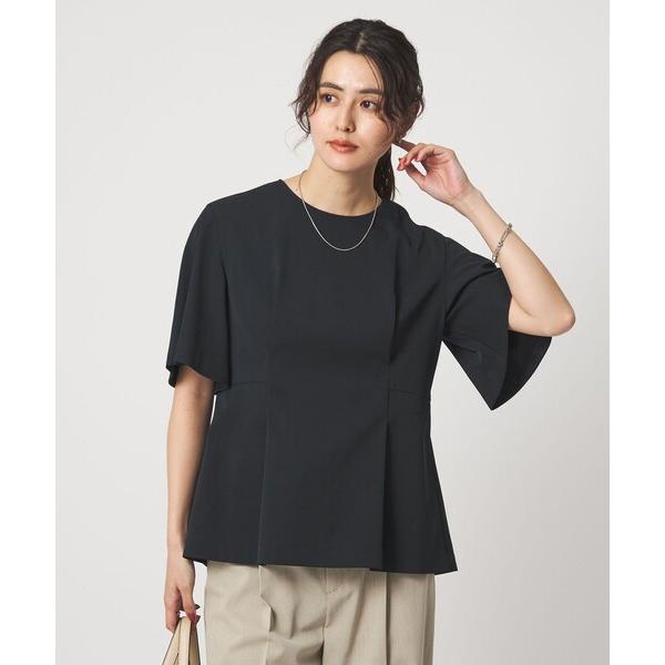 ブラウス シャツ 半袖 「size SHORTあり」サラフール タック ブラウス ストレッチ 接触冷...