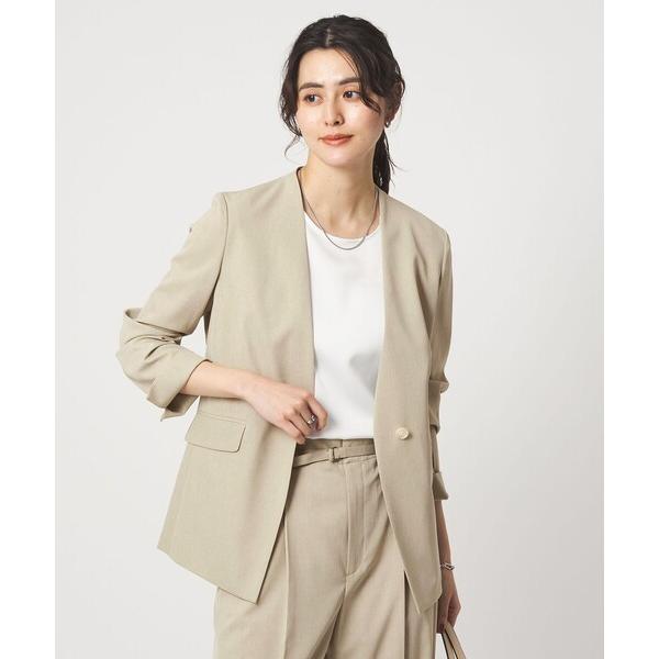 ジャケット ノーカラージャケット 「size SHORTあり」サラフール ノーラペル ジャケット ス...