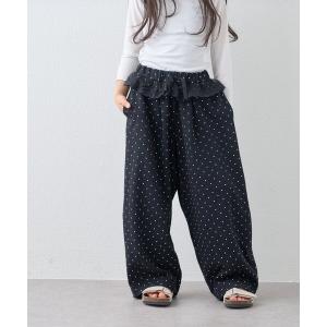 パンツ 「KIDS」ウエストレースドットスウェットパンツ「ジュニアサイズあり」 キッズ 子供服