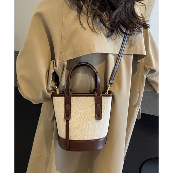 ショルダーバッグ バッグ 編み込み×レザー切替ショルダーバッグ レディース