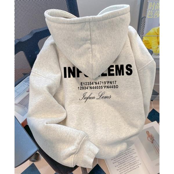 パーカー バックロゴビックシルエットパーカー レディース