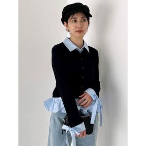 ニット セーター シャツドッキングヘムボリュームニットプルオーバー レディース