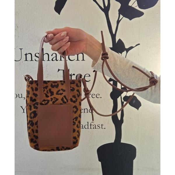 ショルダーバッグ バッグ スエード調 アニマル柄 2way ショルダーバッグ ハンドバッグ ミニバッ...