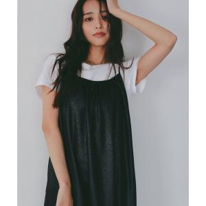 ワンピース レザーライク キャミソールワンピース