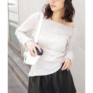 tシャツ メランジドロストシャーリングカットソー レディース