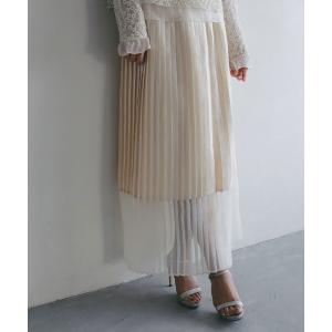 スカート シアーヘム チンツプリーツスカート