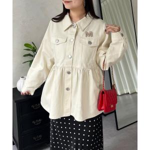 ブルゾン アウター ペプラムツイルジャケット レディース