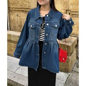 デニムジャケット gジャン ペプラムデニムジャケット レディース