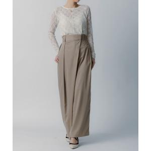 スラックス パンツ ラップデザイン ツイルパンツ レディース
