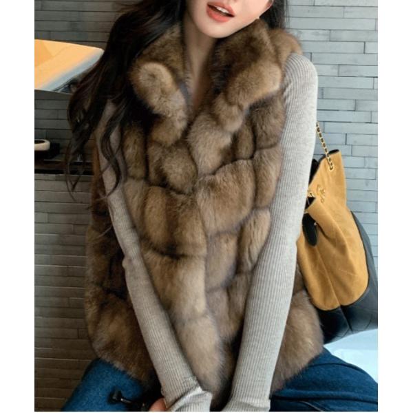 ベスト ジレ ふんわりエコファーベスト レディース