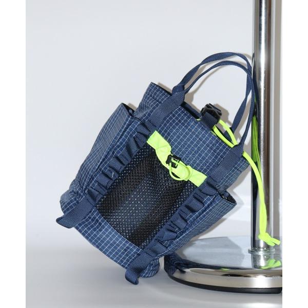 ショルダーバッグ バッグ メッシュポケット リップストップ ドローストリングトート レディース