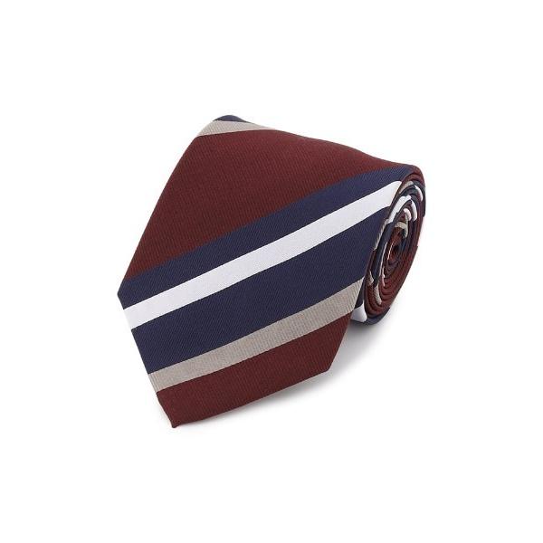 ネクタイ レギュラーネクタイ　ストライプ　ワイン/ネイビー/ブラウン