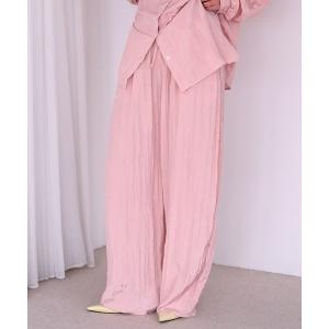 パンツ ボリュームクリンクルワイドパンツ レディース