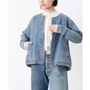 ブルゾン アウター LC/LLL ノーカラーインディゴブルゾン レディース