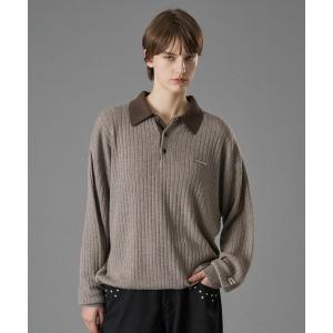 ポロシャツ CONTRAST COLLAR RIB KNIT POLO / 襟配色ニットポロ メンズ レディース