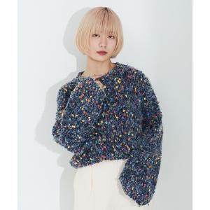 「MERLOT」 長袖ニット FREE ネイビー レディース