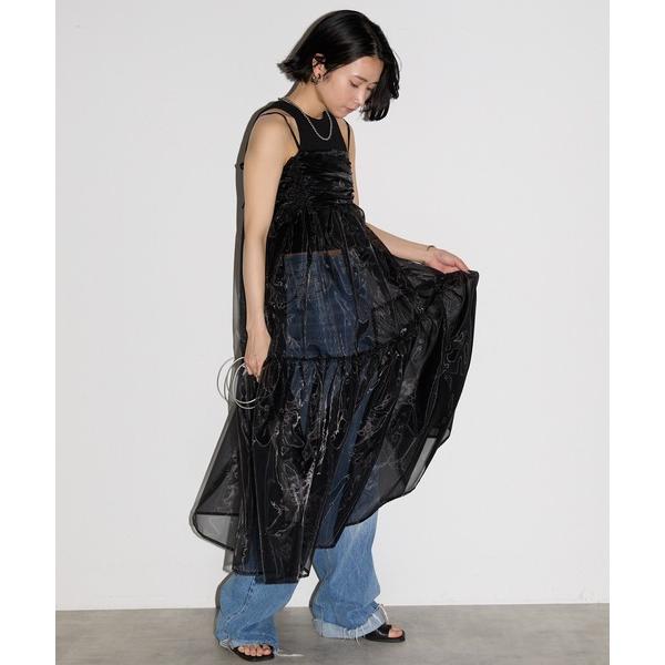 「leimn」 「Deux Amour」キャミソールワンピース M ブラック レディース