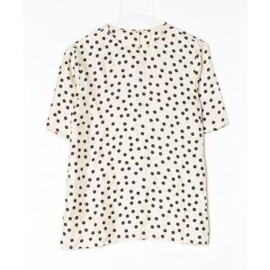 「DOLCE&GABBANA」 ドット柄半袖ブラウス 42 ベージュ レディース