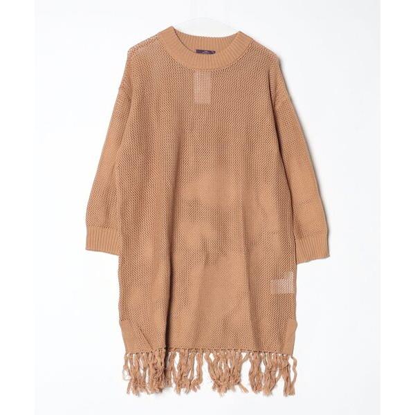 「ITEMS URBANRESEARCH」 ニットワンピース FREE ベージュ レディース