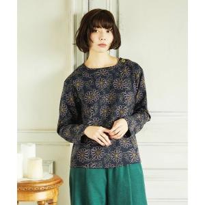 tシャツ Crisantemo curvo フラワー総刺?カットソー レディース