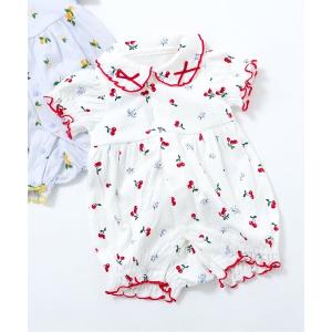 ベビー服 ロンパース 衿フリルフルーツ柄ロンパスの買取情報