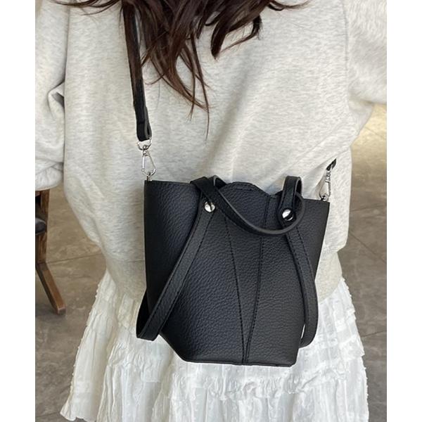 ショルダーバッグ バッグ 2way フェイクレザー バケット ショルダーバッグ ハンドバッグ レディ...