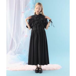 ワンピース リボン いっぱい コットン シャツワンピース