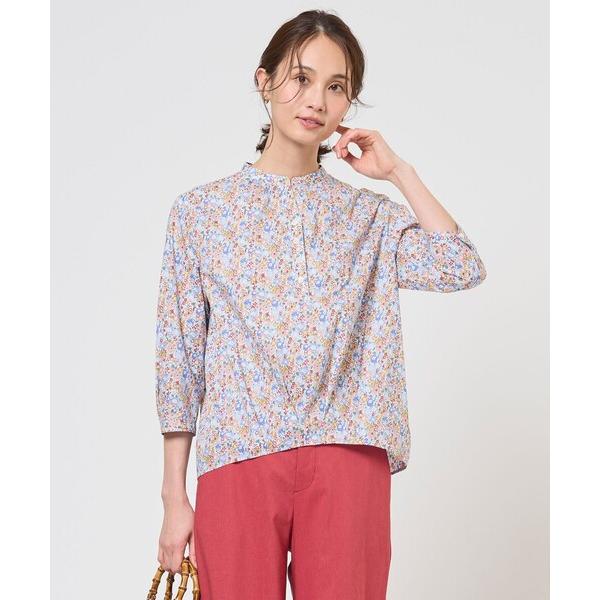 ブラウス シャツ 「一枚で着映え」Liberty Rachel ＆ Michelle バンドカラー ...