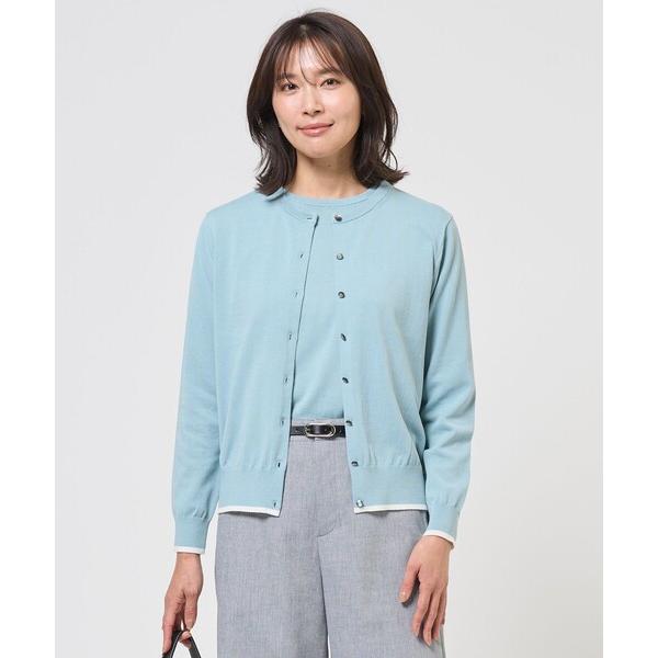 カーディガン 「アンサンブル着用可」BASIC HT COTTON クルーネック カーディガン レデ...