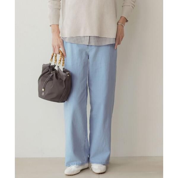 パンツ コットンリネン 7oz デニム セミワイド パンツ レディース