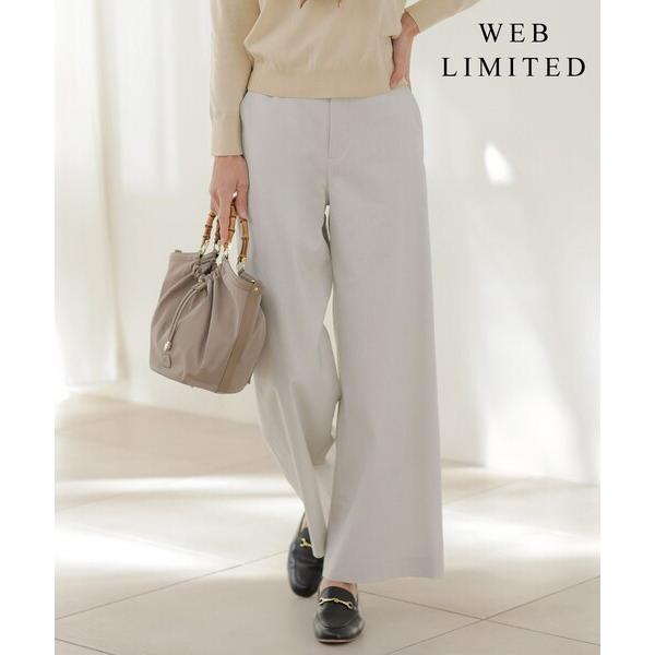 パンツ 「WEB限定・人気素材・セットアップ対応」セルロースリネンストレッチ ワイドストレート パン...