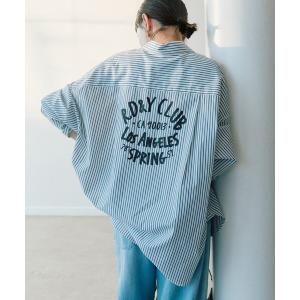 ブラウス シャツ 「インフルエンサーYossshiiii企画」バックロゴワイドシャツ レディース