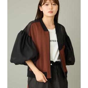 ブルゾン アウター ボリュームスリーブブルゾン レディース