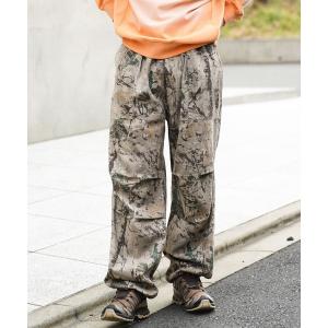 パンツ リーフカモ柄パラシュートパンツ メンズ