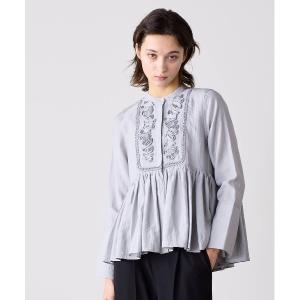 ブラウス シャツ code embroidery diamond tuck blouse レディース