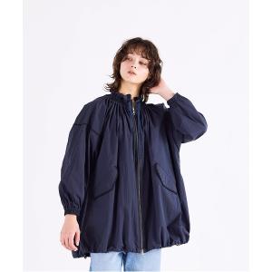 ブルゾン アウター shirring gather embroidery midi-blouson レディース