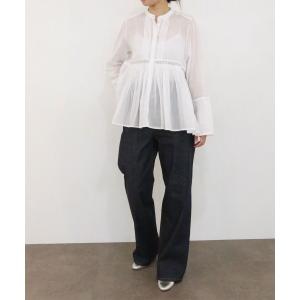 ブラウス シャツ sheer starched cotton lace flare blouse レディース