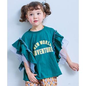 tシャツ チュールフリルカレッジTシャツ キッズ...の商品画像